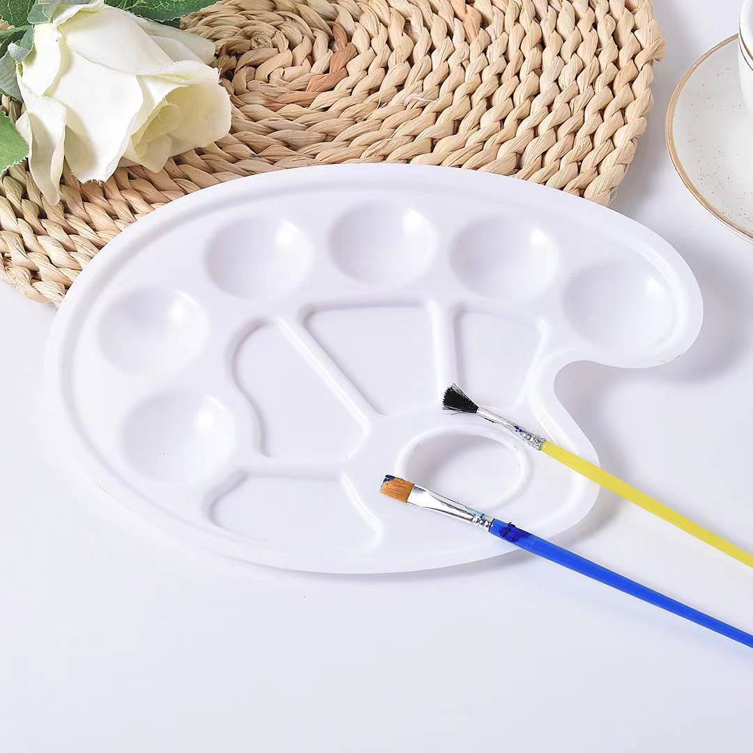 Khay pallet đựng pha màu vẽ nước acrylic nhựa palette pha màu sơn dầu nền