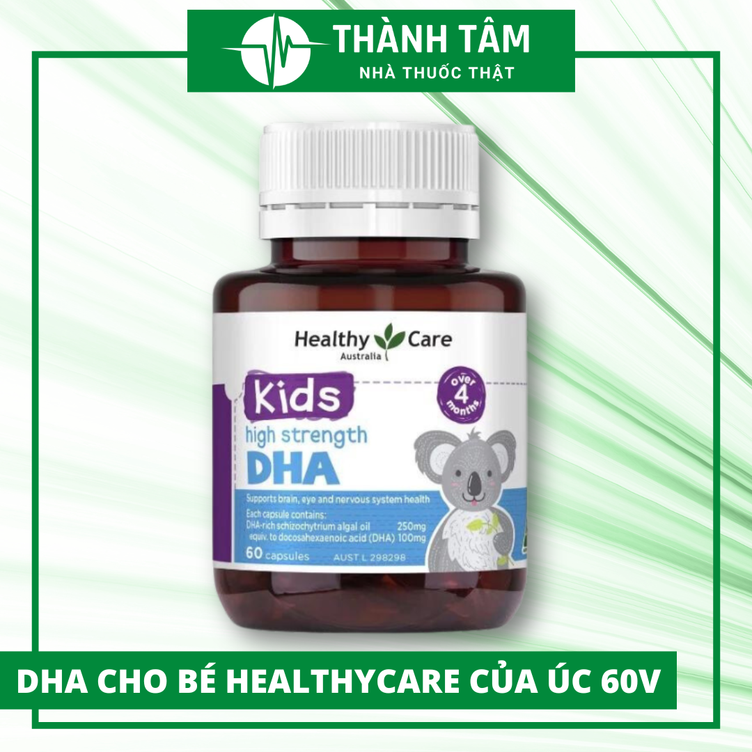 Viên bổ sung dha cho bé healthy care kids high strength dha 60 viên, viên dha healthy care cho bé