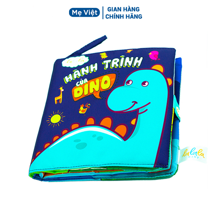 Sách Vải Song Ngữ Đa Tương Tác Cho Bé, Hành Trình Của Dino, Kích Thước 18*18cm, 12 Trang
