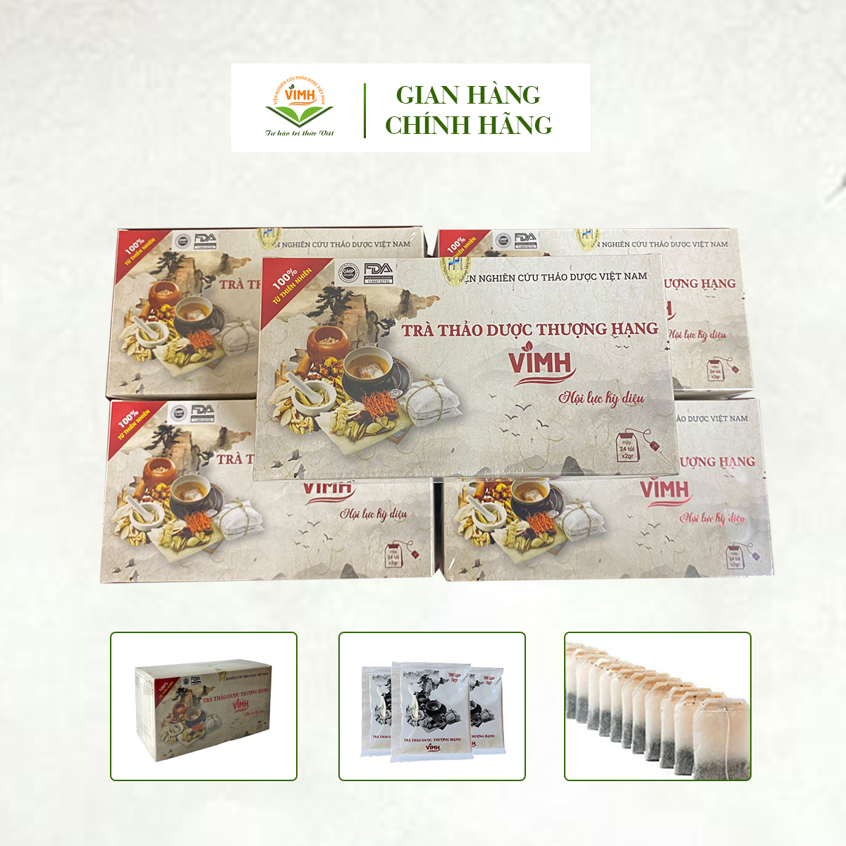 Trà thảo dược thương hạng vimh 24 túi - viện nghiên cứu thảo dược việt nam