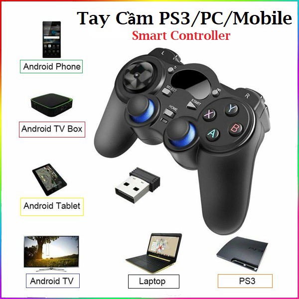 🔥fo4/naruto🔥tay cầm gamer ps3 không dây 2.4g chơi trên pc, laptop, điện thoại android, android smart tv, tv box, máy ps3