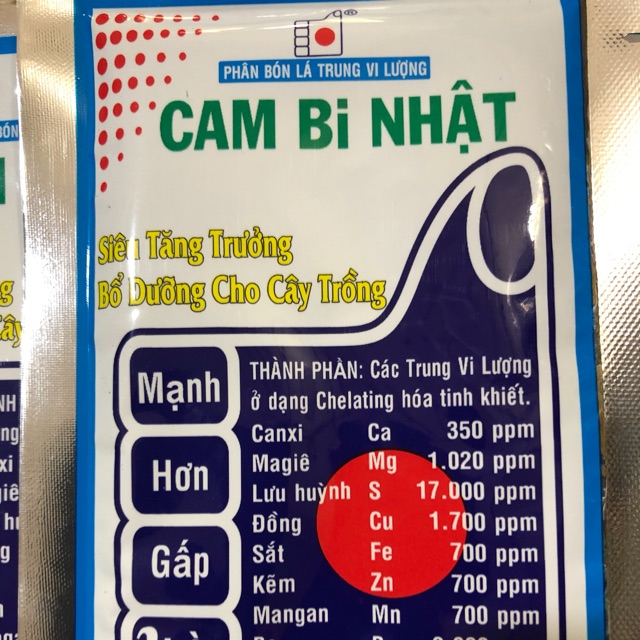 Cam bi nhật 308 bổ sung vi lượng cho cây trồng