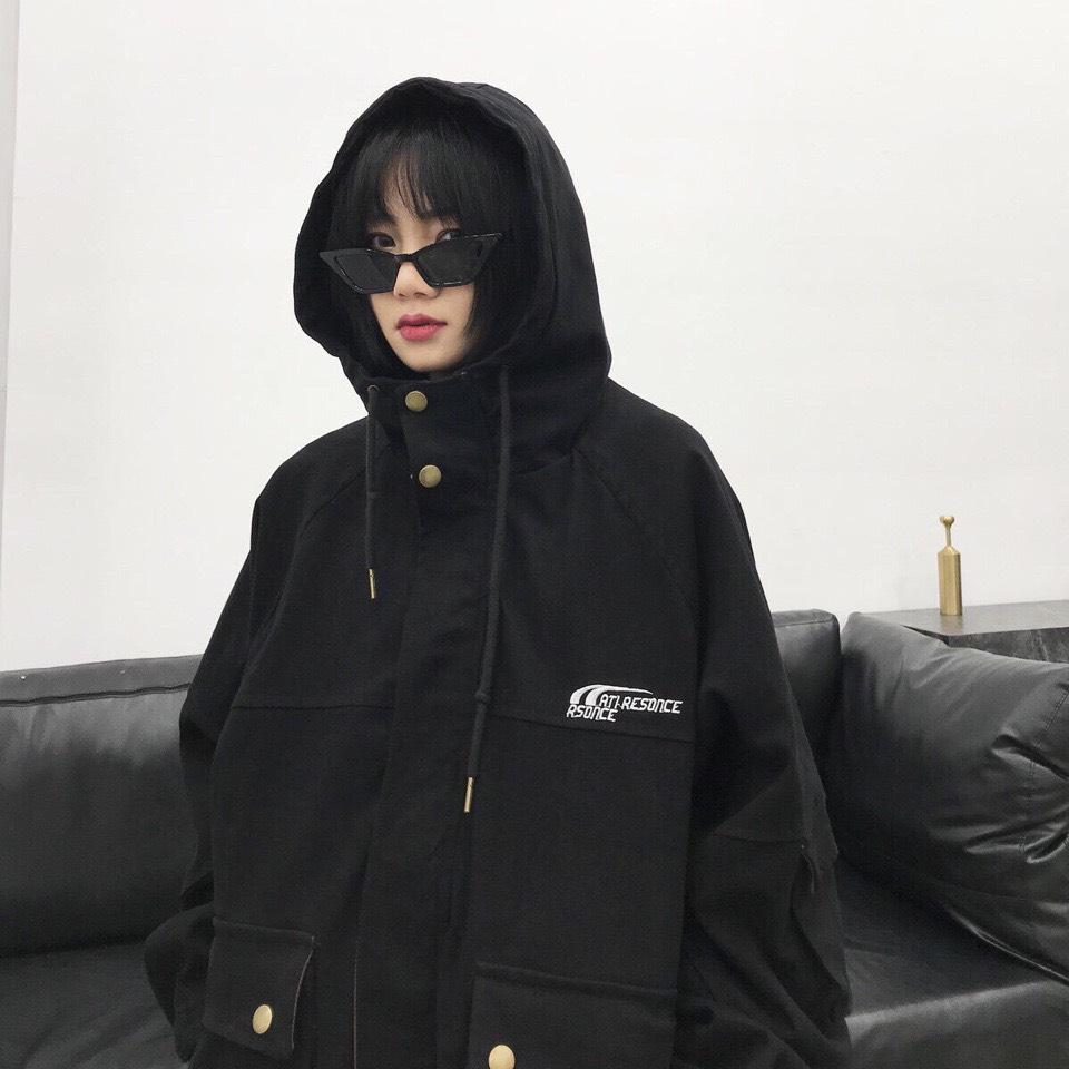 Áo khoác kaki nữ túi hộp fom rộng duyên dáng cho chị em phụ nữ 2019