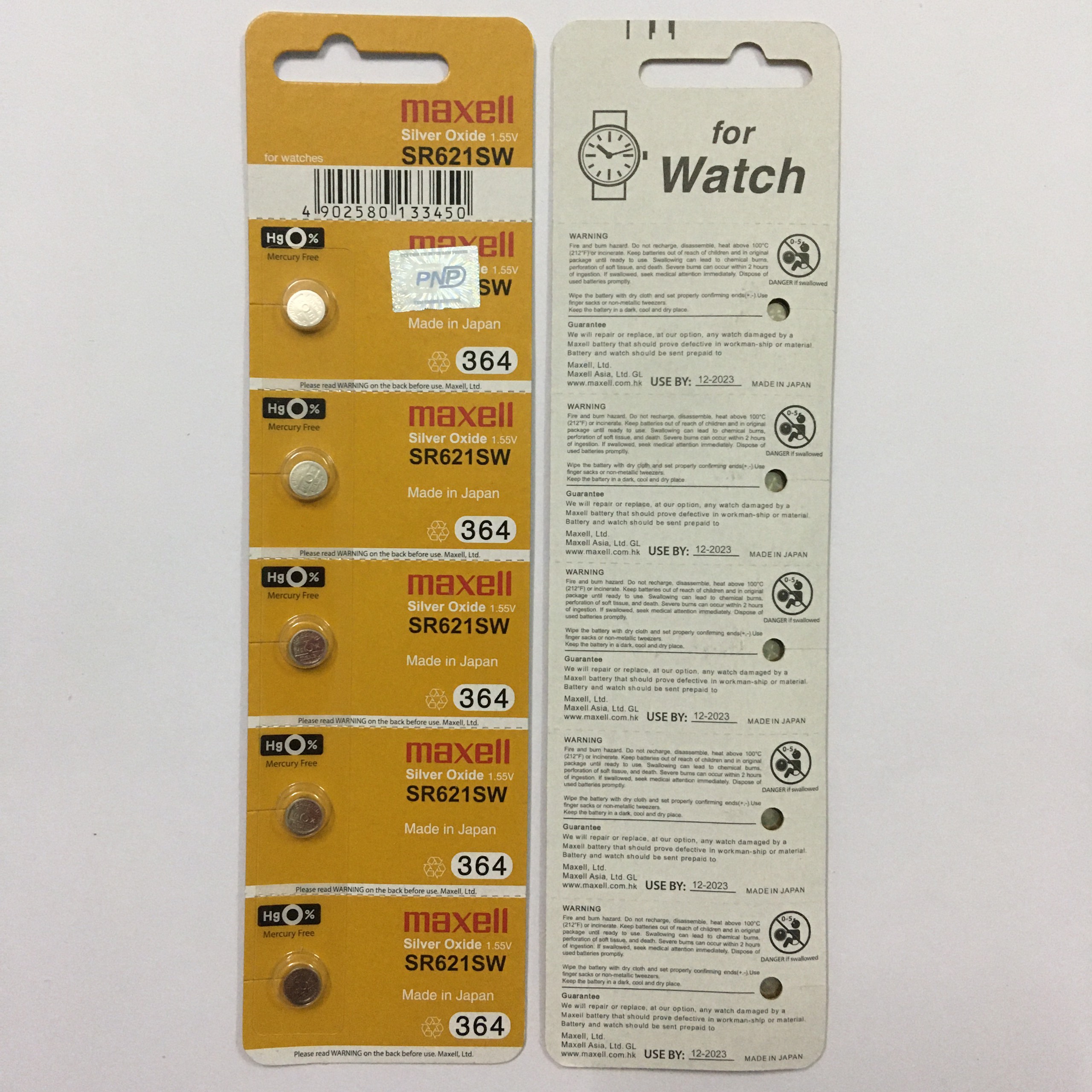Pin Đồng Hồ SR621SW 364 Maxell Chính Hãng Vỉ 5 Viên Made in Japan