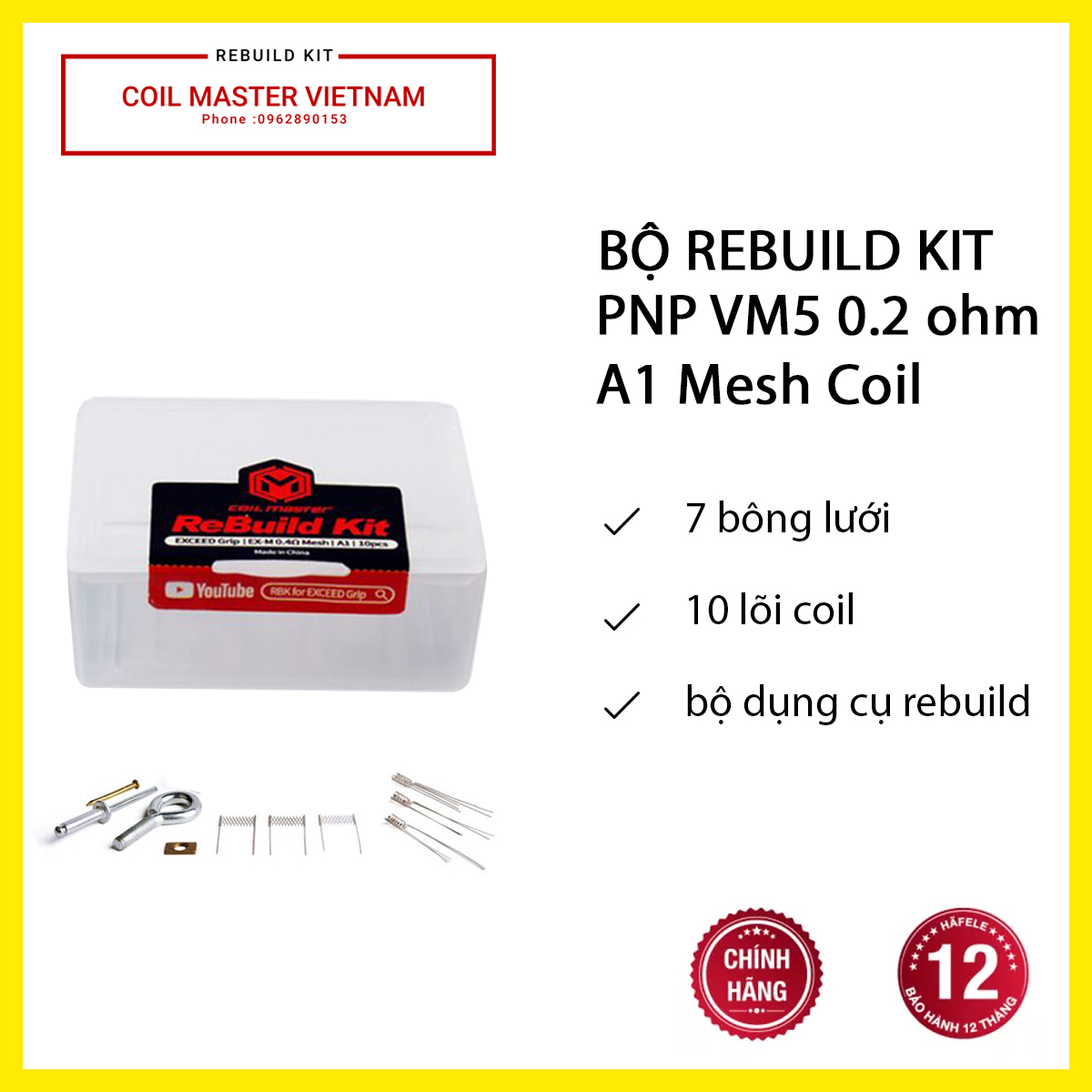 Bộ Rebuild Kit Pnp-Vm5 0.2ohm - Rebuild occ 0.2 cho Vinci/Drag/Argus - Hàng chính hãng