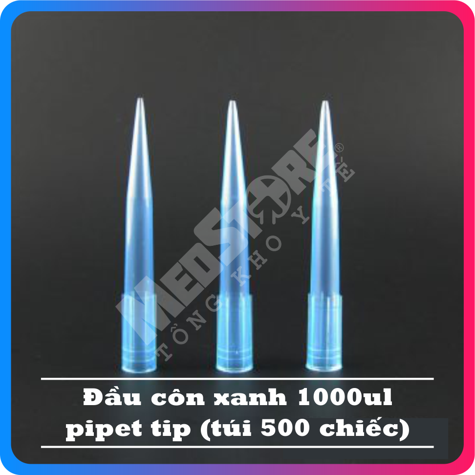 Đầu côn xanh (pipet tip) 1000ul dùng thí nghiệm (túi 500 chiếc) - TBYT Medstore