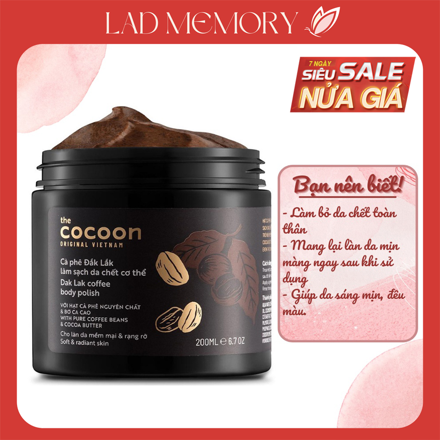 Tẩy tế bào chết COCOON | Tẩy da chết mặt & body chiết xuất cà phê Đắk Lắk