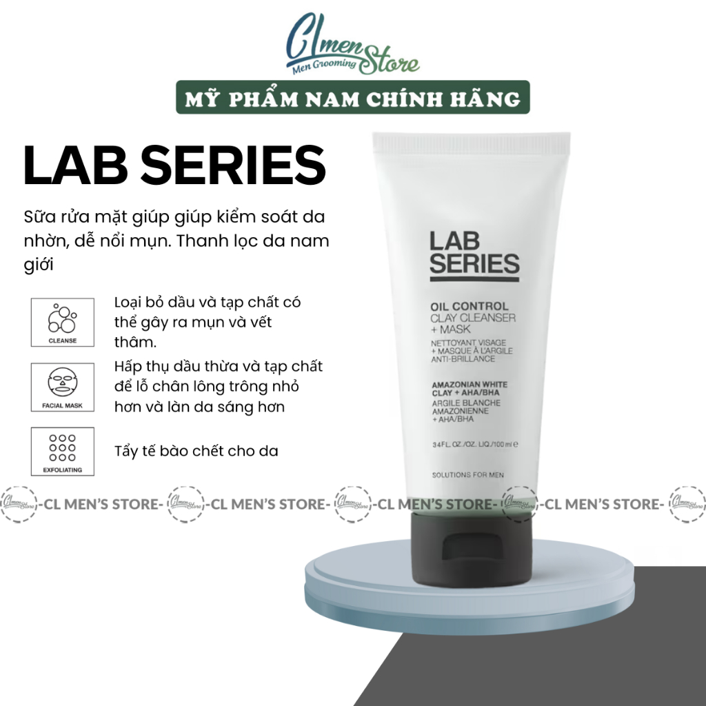 Sữa Rửa Mặt Dành Cho Da Dầu Lab Series Oil Control Clay Cleanser + Mask - 100ml