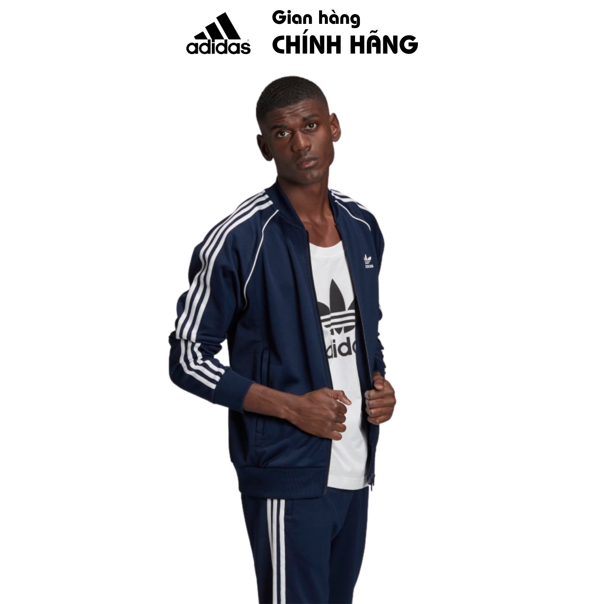 Áo khoác adidas nam, áo khoác thể thao adidas sst navy gf0197