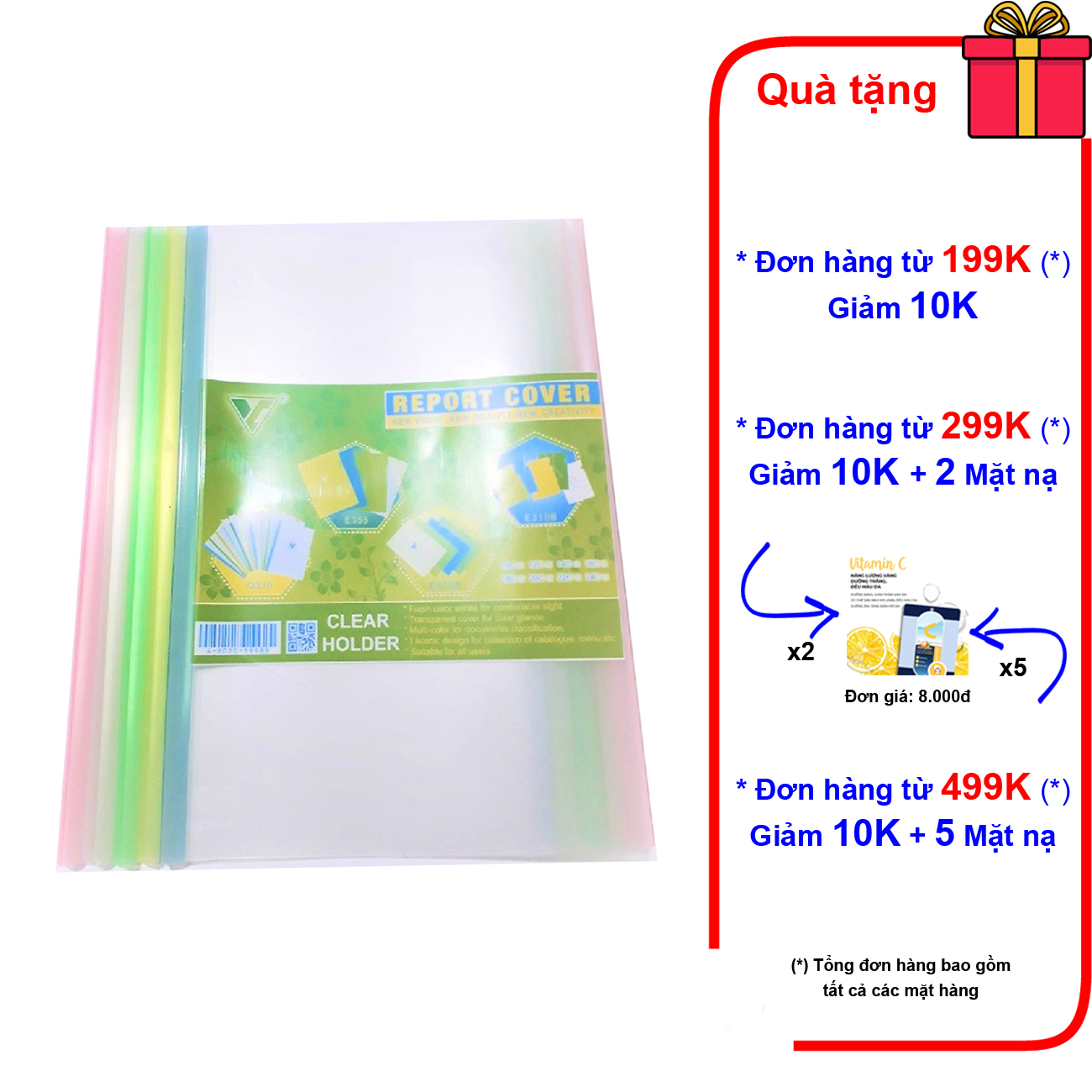10 cái bìa cây rút gáy A4 gáy nhỏ/lớn