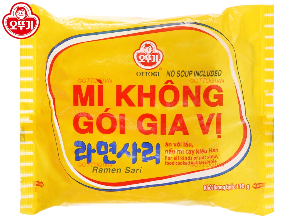 Combo 5 gói Mì Không Gói Gia Vị Ottogi 110G