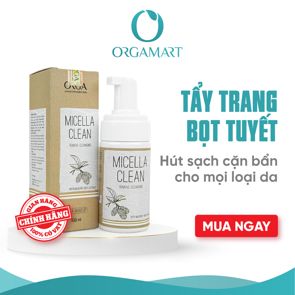 Sữa rửa mặt tẩy trang orga - micella clean