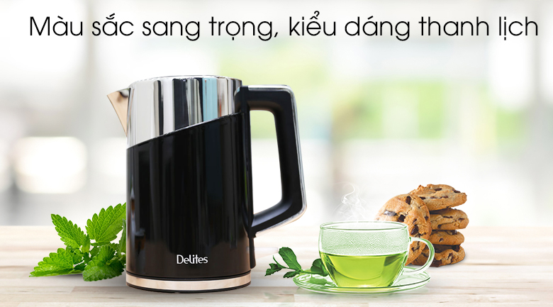 Bình siêu tốc delites 1.7 lít st17db01 đen