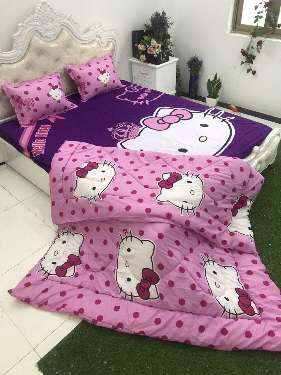 Set 5 món chăn chần bông cotton poly mẫu mơi năm 2019