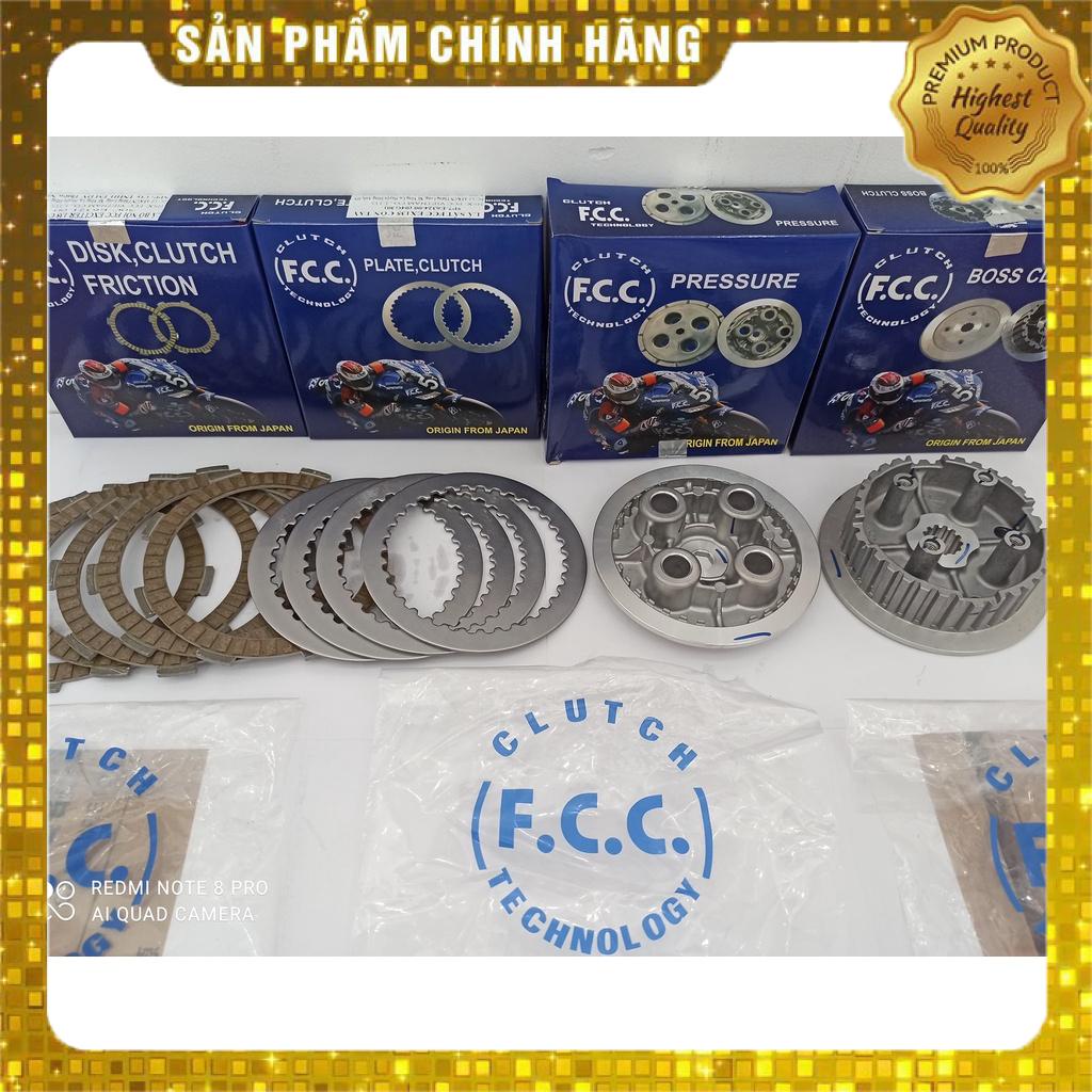 Bộ nồi chống trượt chính hãng FCC cho Exciter 135 Exciter 150 gồm 4 món lá bố, lá sắt, đế nhôm, mặt ép