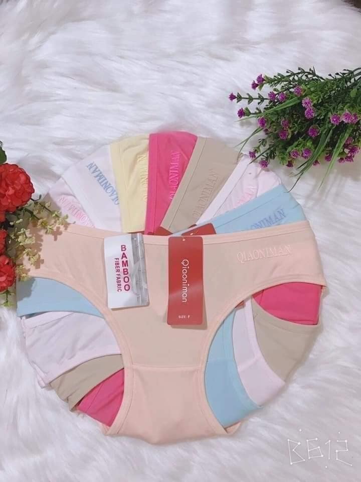 Quần Lót Nữ-Set 10 Quần Lót Cotton Trơn Bamboo Nhiều Màu Cho Người Từ 40-55kg