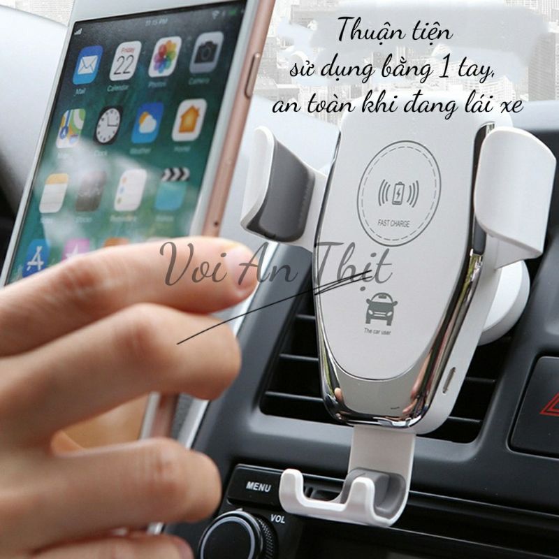 Sạc không dây kiêm giá đỡ điện thoại thông minh trên xe ô tô (car wireless fast charger)