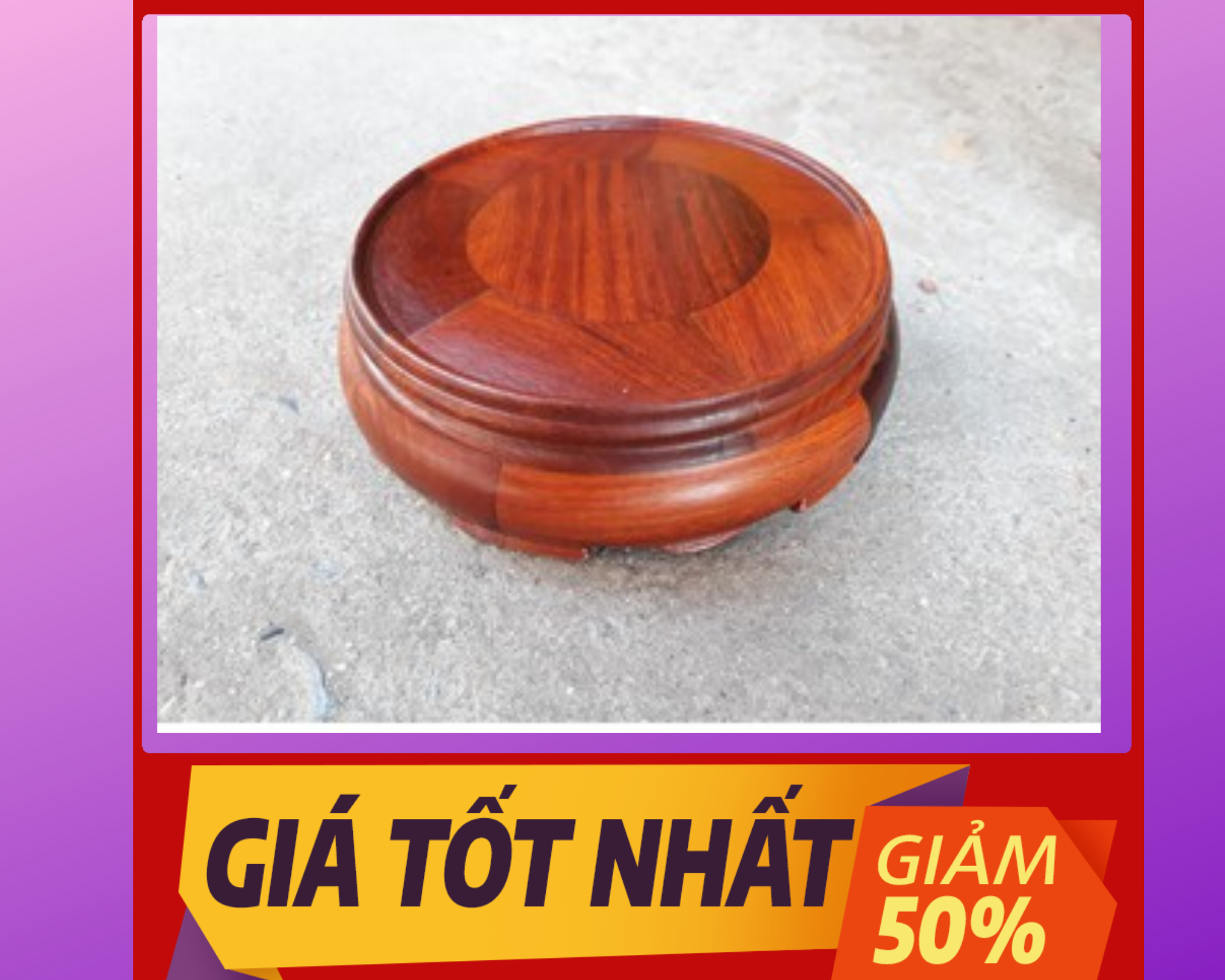 Chân đế để bát hương tròn gỗ hương cao cấp