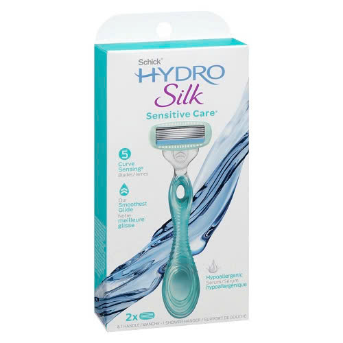 Bộ lưỡi dao cạo dưỡng ẩm Schick Hydro Silk dành cho nữ (4 lưỡi) và dao cạo Schick Hydro Silk dành cho da nhạy cảm
