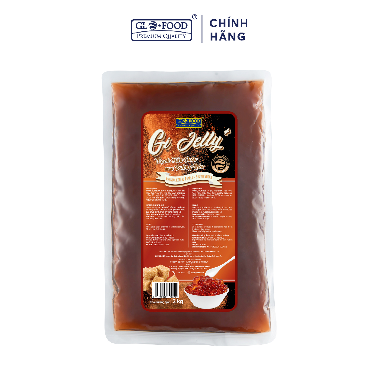 Gi jelly+ thạch trân châu hương đường nâu 2 kg - thạch trân châu 3q