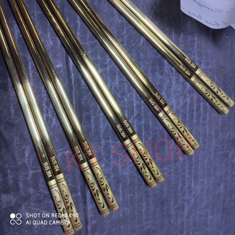 5 đôi đũa inox hàn quôc mạ vàng 304 chống trơn
