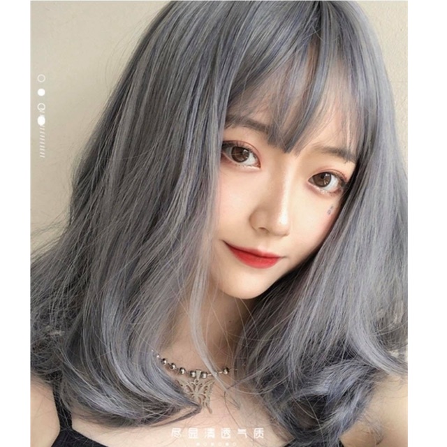 Tóc Giả Mẫu Mới ❤️😍  - Tóc Cả Đầu Xoăn Ngắn Màu Xám Lạnh