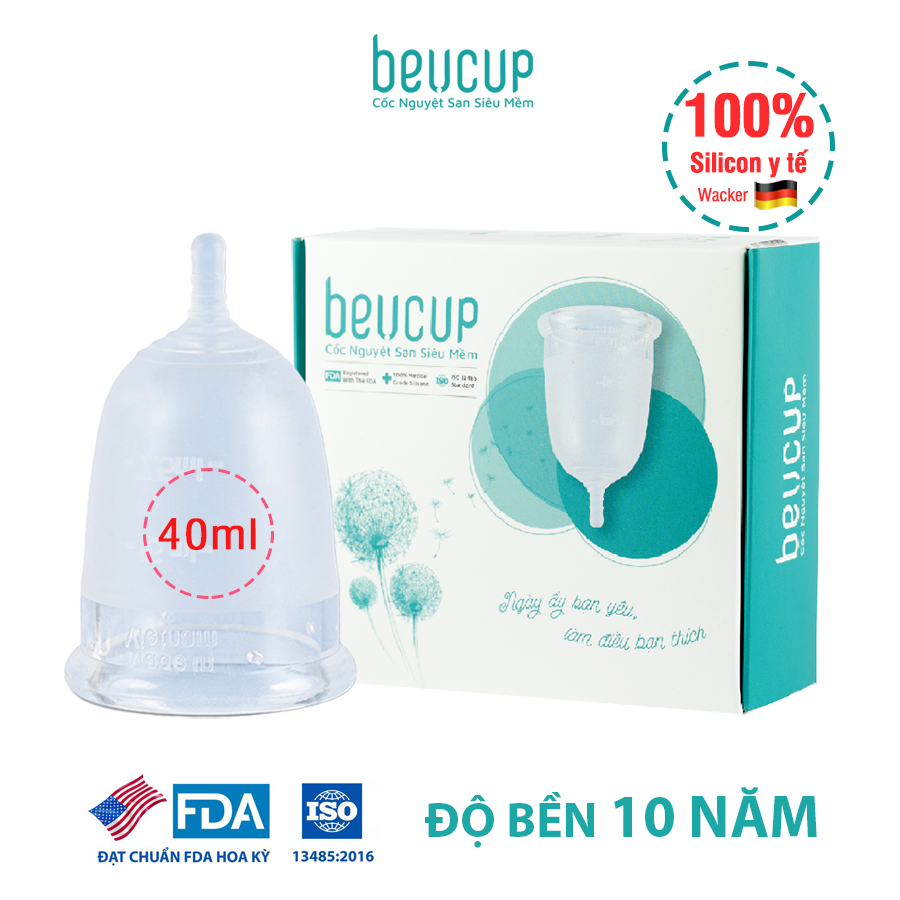 Cốc nguyệt san BeUcup siêu mềm 100% Silicol y tế Waker Đức An toàn Không