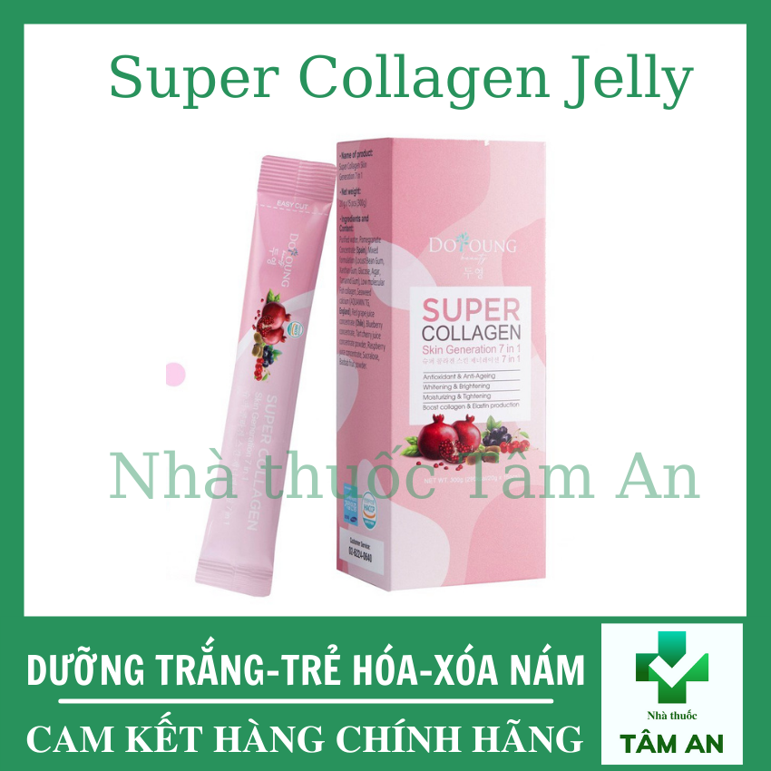 Thach Super Collagen Doyong Jelly Phục Hồi Trẻ Hóa Da Tăng Collagen Chống Lão Dưỡng Trắng Xóa Nám Hộp 15 Gói