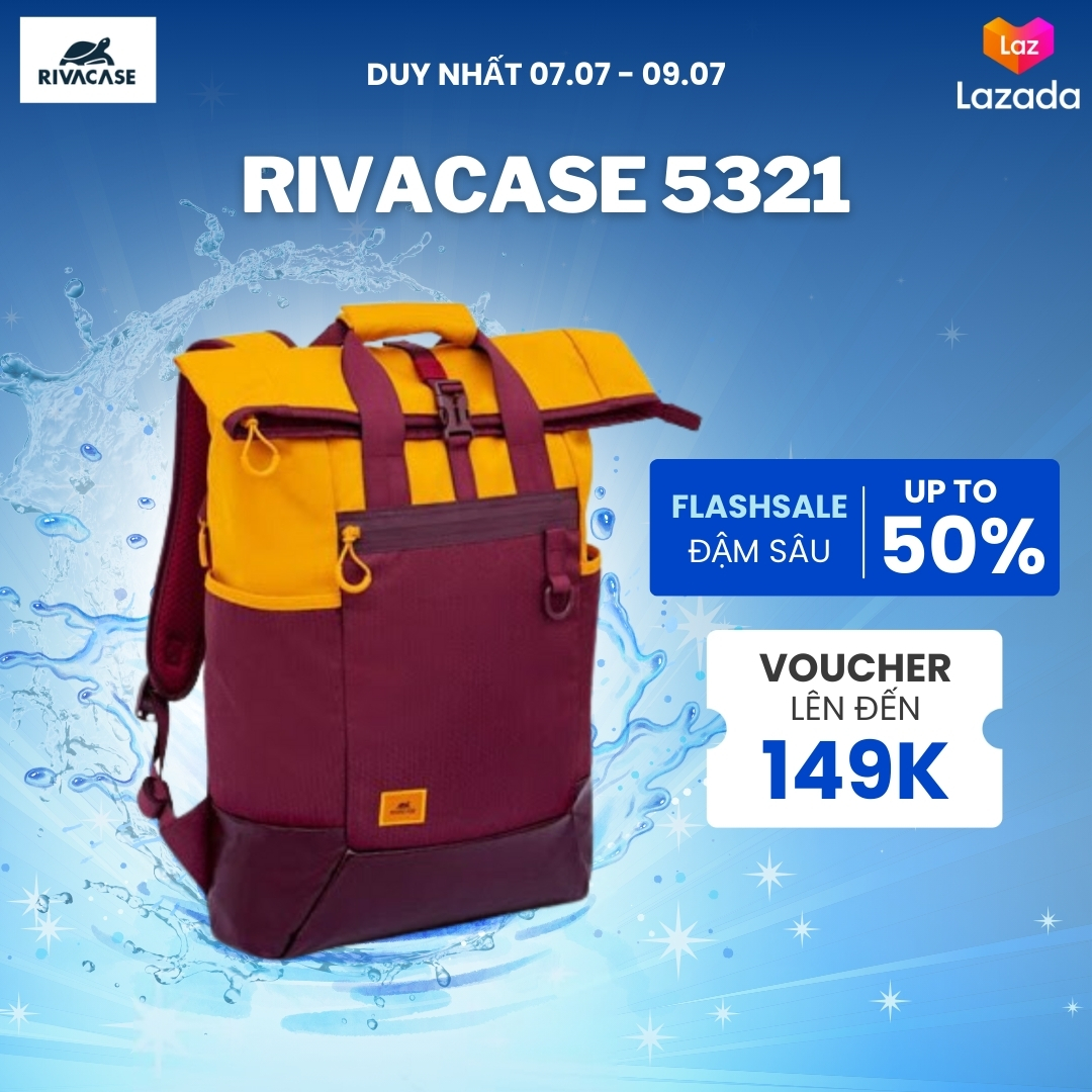Balo 25L Rivacase 5321 Kích Thước Laptop 15.6 - Hàng Chính Hãng
