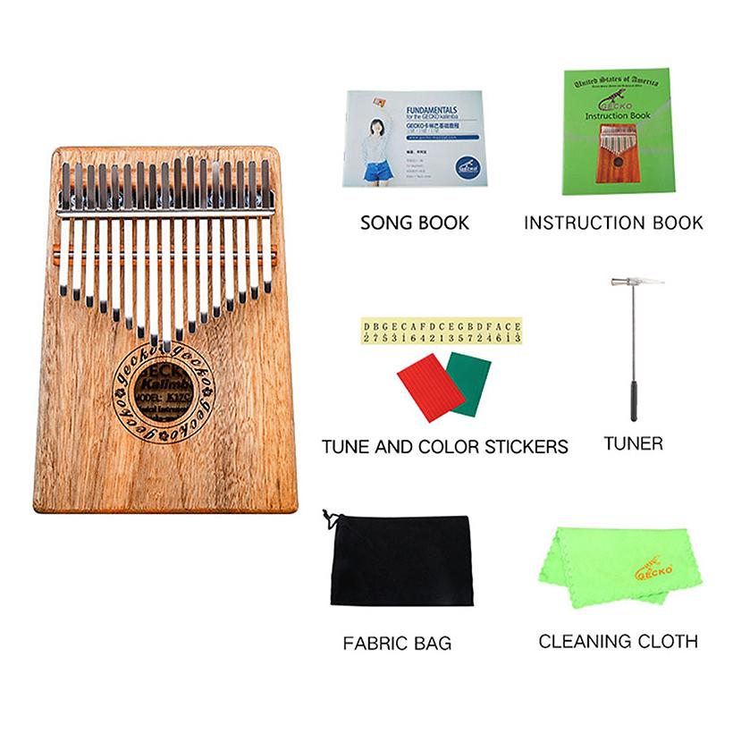 Đàn Kalimba Gecko K17CA 17 Phím Gỗ Long Não - HÀNG CÓ SẴN