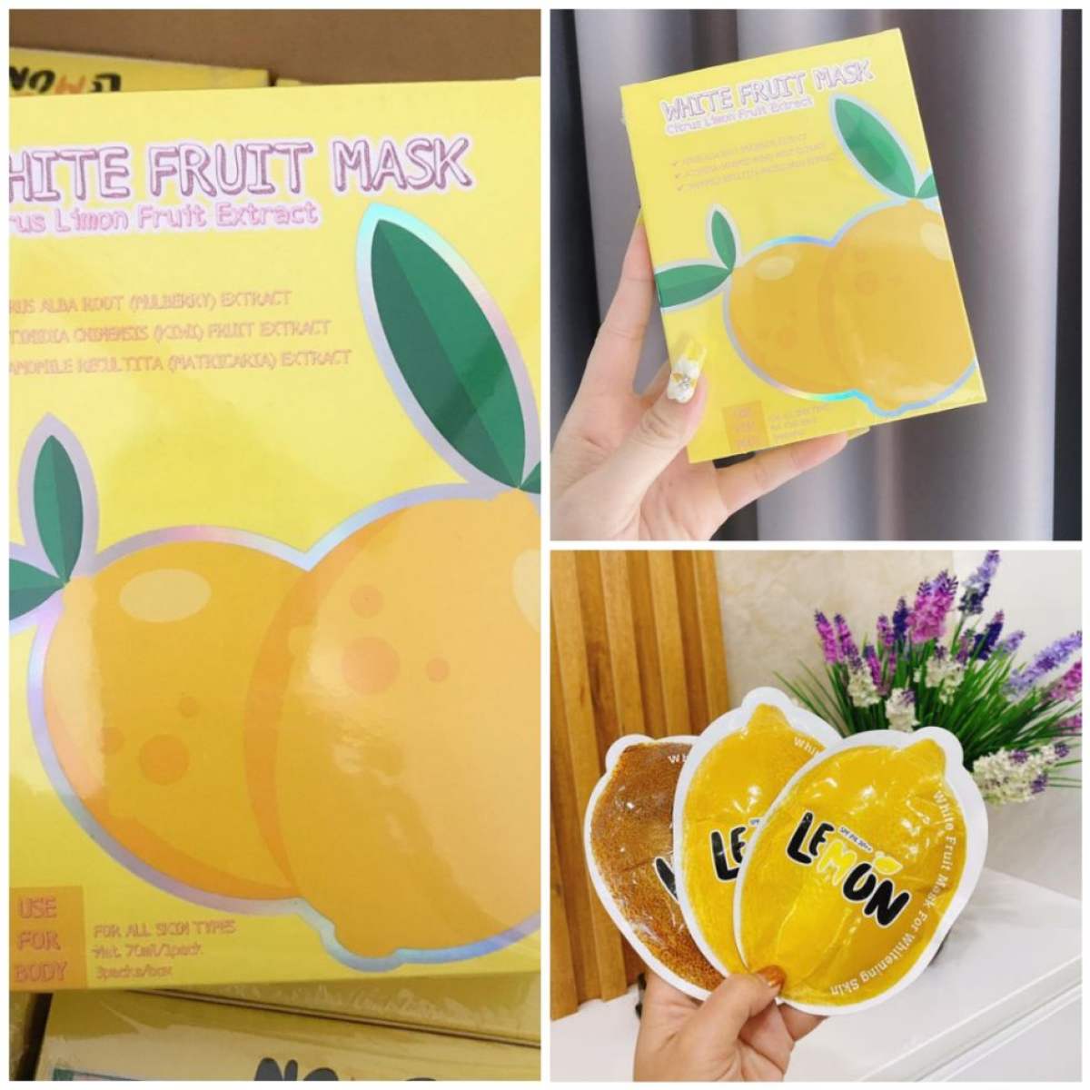 3 gói Ủ trắng chanh Lemon White Fruit Mask