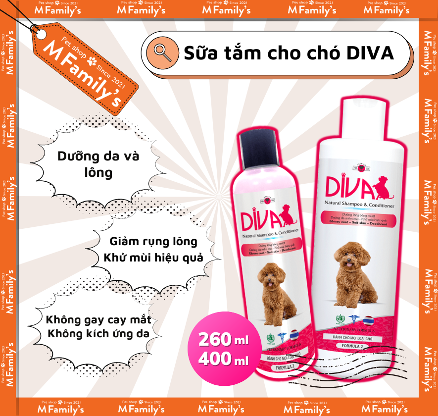 Sữa tắm cho chó diva khử mùi hôi, dưỡng lông