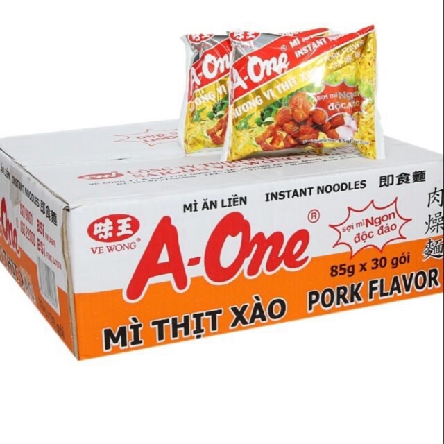 Thùng 30 gói mì xào a-one 85g