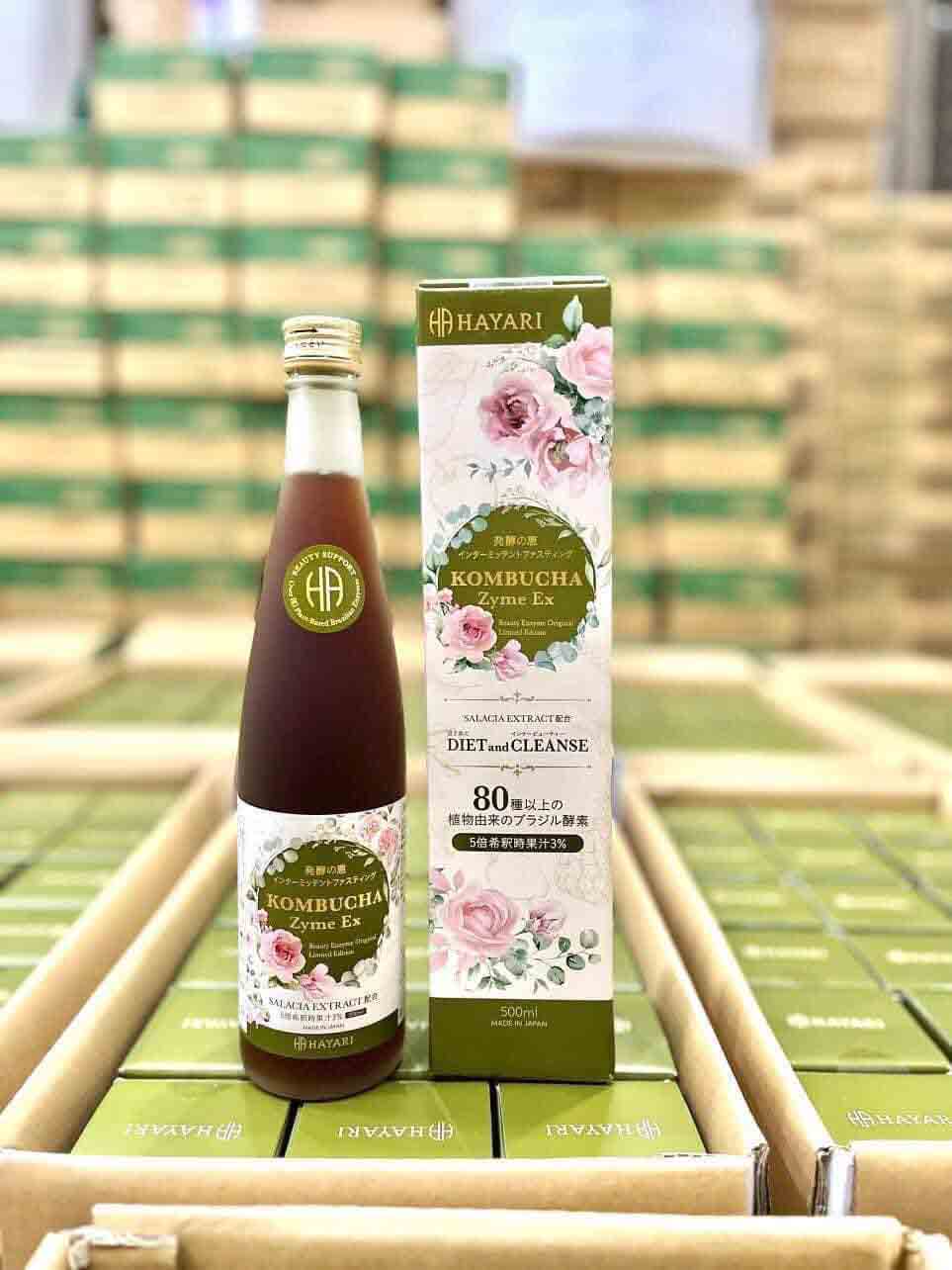 Nước uống Kombucha Nhật, giảm cân, giảm mỡ bụng men Detox KOMBUCHA ZYME EX, thải mỡ 500ml