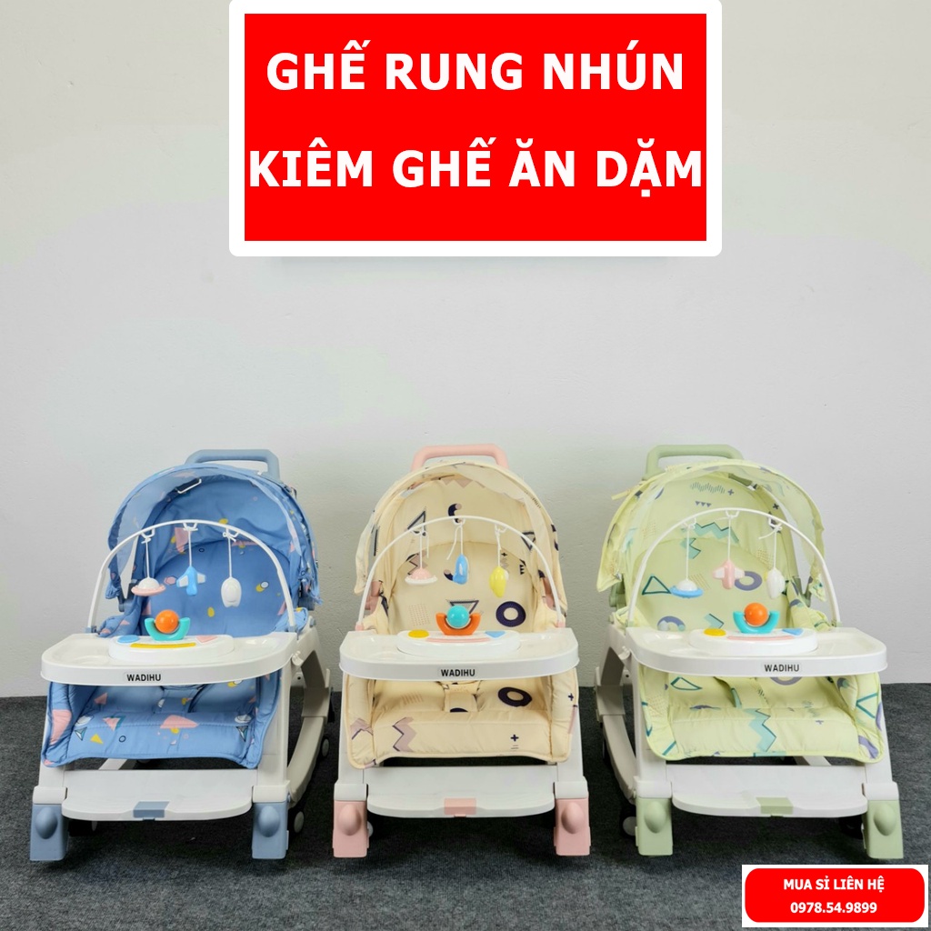 [ BẢO HÀNH ] Ghế Rung Cao Cấp Chính Hãng Cho Bé Giúp Bé Ngồi Ăn Dặm Nằm Chơi Thanh Đồ Chơi Có Nhạc Vui Nhộn