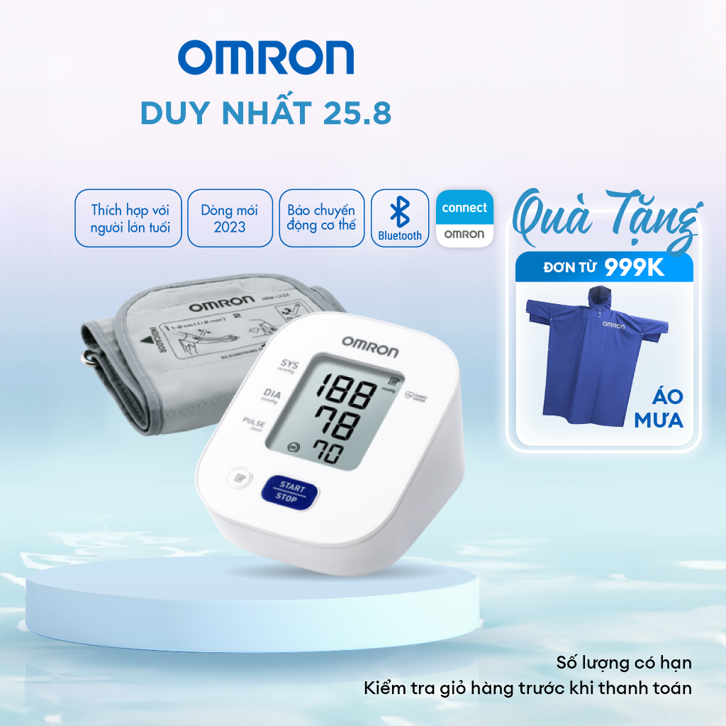 Máy đo huyết áp bluetooth omron hem-7141t1 - kết nối điện thoại thông minh