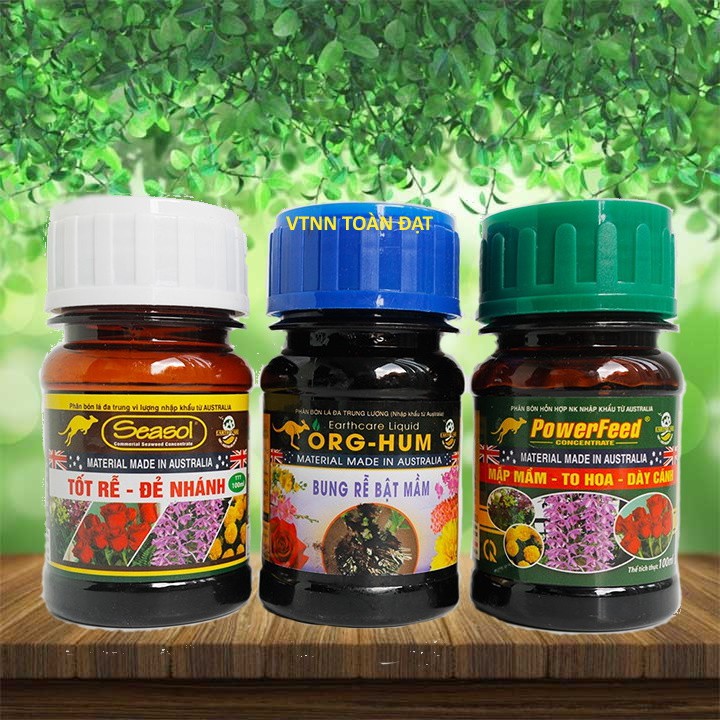Combo bộ ba kích rễ - kích chồi - dưỡng hoa, seasol, org hum, powerfeed