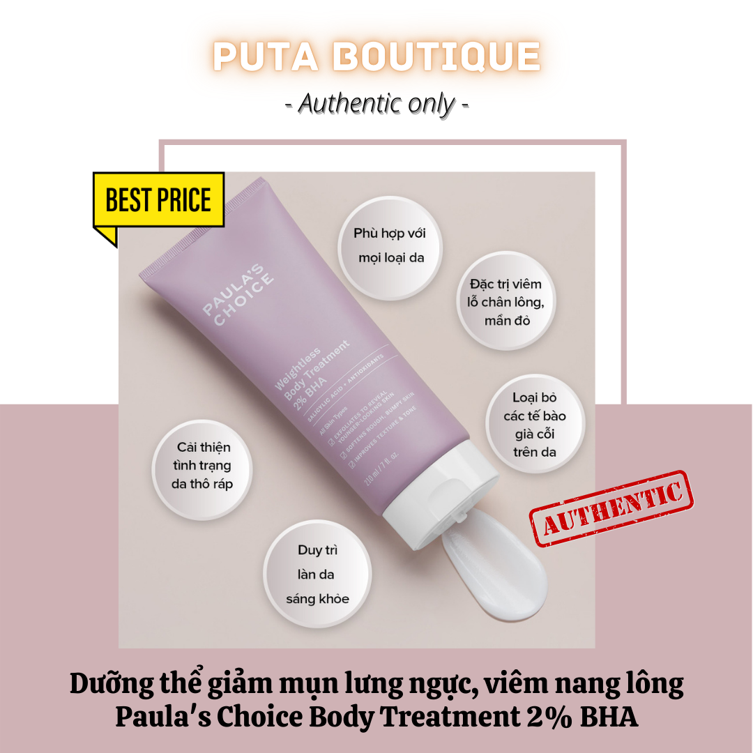 Kem dưỡng thể chứa 2% BHA PAULA'S CHOICE RESIST WEIGHTLESS BODY TREATMENT WITH 2% BHA 210ml