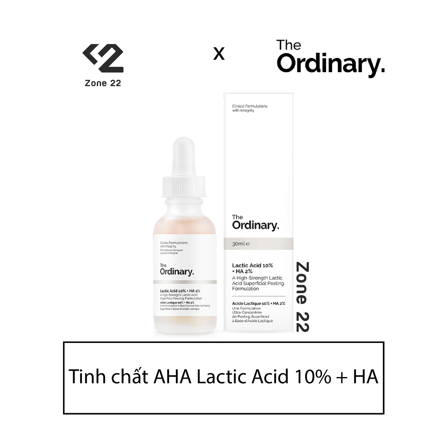 Tinh chất aha the ordinary - lactic acid 10% + ha