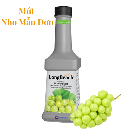 Mứt Nho Mẫu Đơn LongBeach Green Grape Shine Muscat Puree 900ml