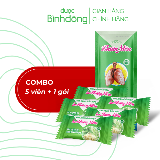 Quà tặng không bán 5 viên ngậm thảo mộc ho thiên môn và 1 thiên môn gói 15ml - hỗ trợ giảm ho giảm đau rát họng