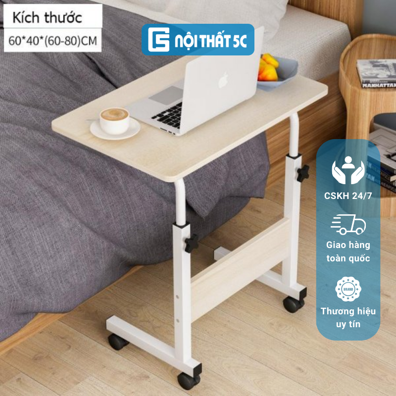 Bàn di động thông minh đa năng nâng hạ chiều cao, bàn làm việc có bánh xe di chuyển Flex-Table
