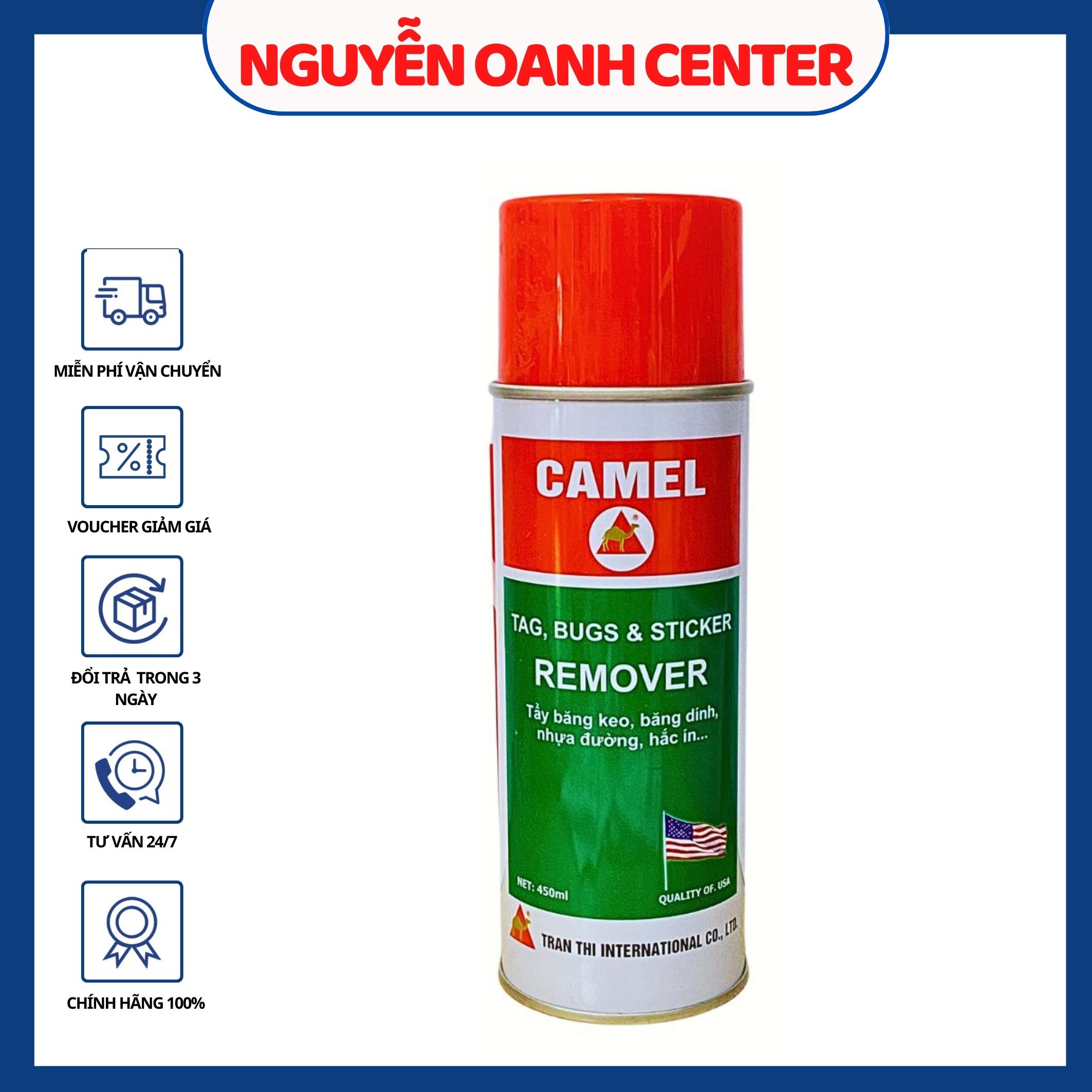 Chai tẩy keo đa năng Camel tẩy băng keo, băng dính, nhựa đường, hắc ín.. 450ml