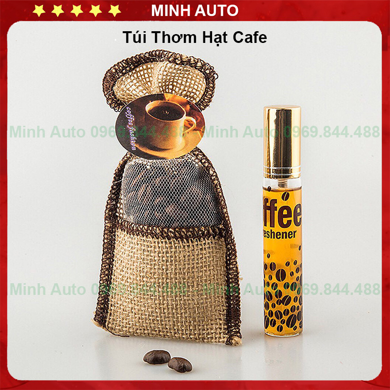 Túi Thơm Treo Xe 🚗CAO CẤP🚗 Túi Thơm Phòng, Để Tủ Quần Áo - Hạt Cafe Nguyên Chất Tặng Kèm Tinh Dầu Cafe