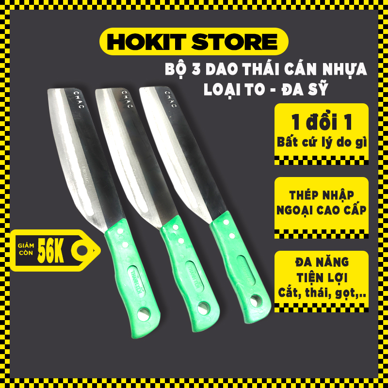 Bộ dao làm bếp 3 món siêu bén, dao thái rau củ thương hiệu Đa sỹ giá sỉ - HokitStore