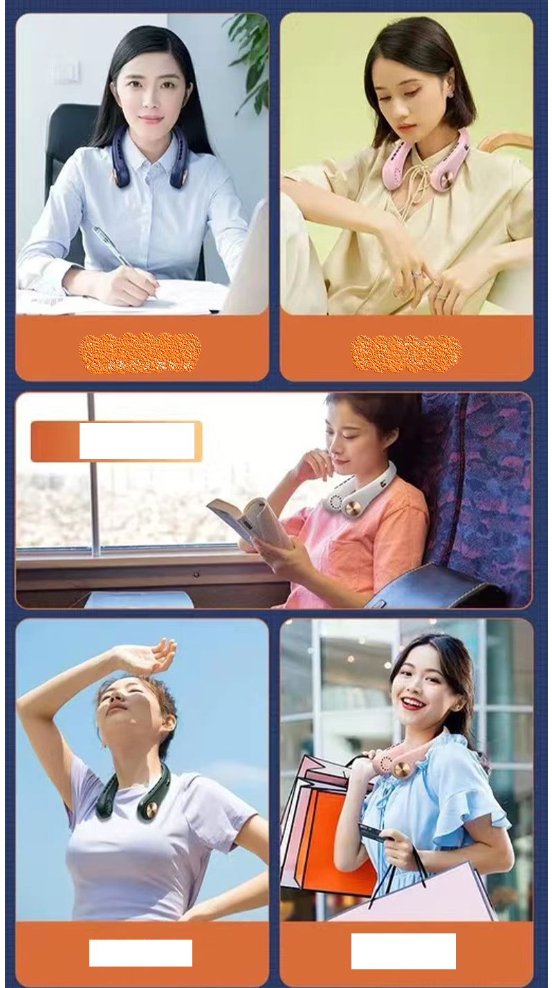 Quạt Mini Đeo Cổ -3D gió siêu mát thế hệ mới