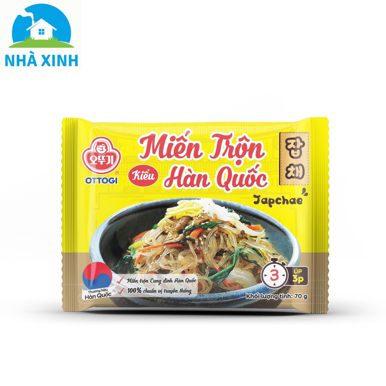Combo 3 gói Miến trộn ăn liền kiểu Hàn Quốc Japchae 70g