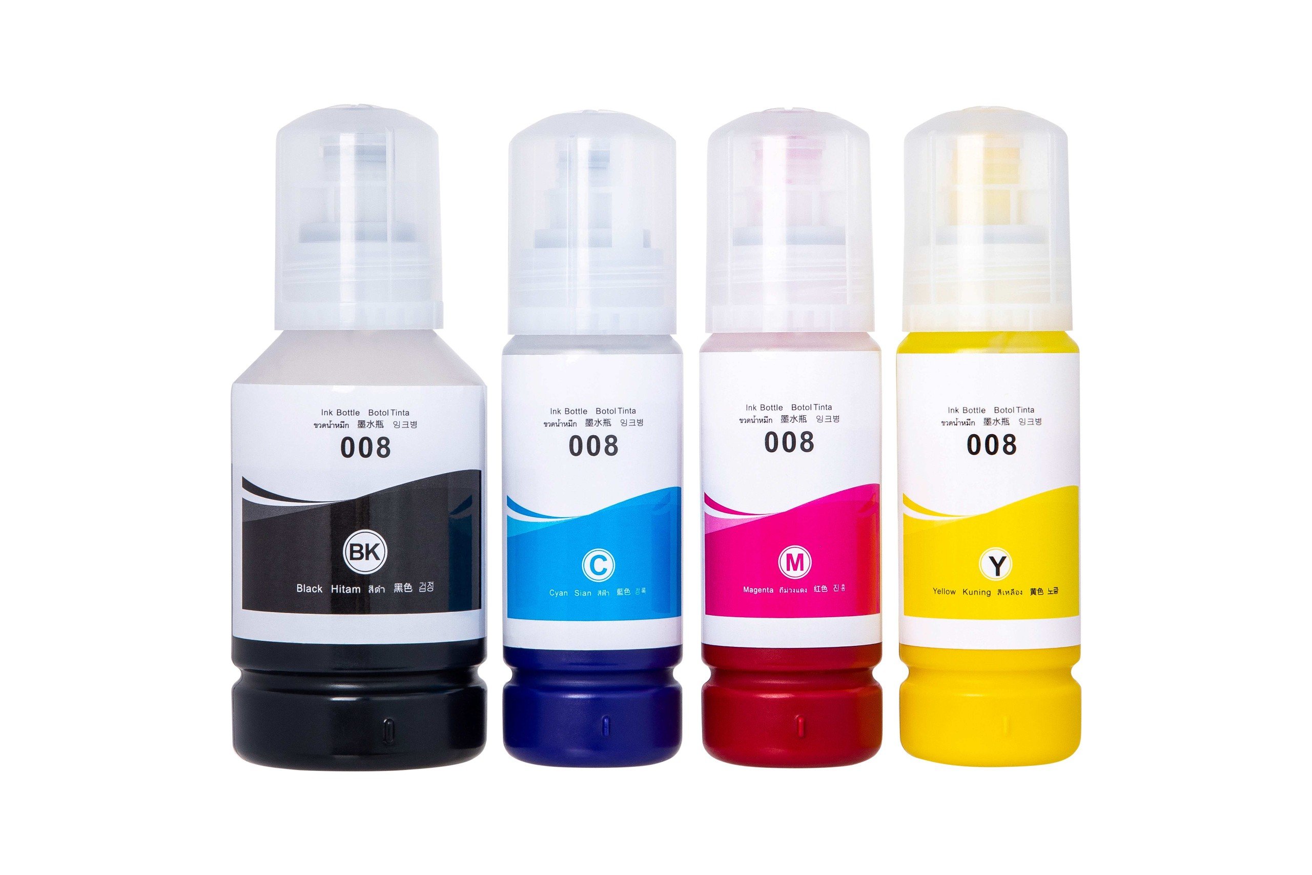 Mực pigment tương thích epson 008 cho epson ecotank l6570 l6580 l15150 l15160 hàng nhập khẩu, mực không phai.