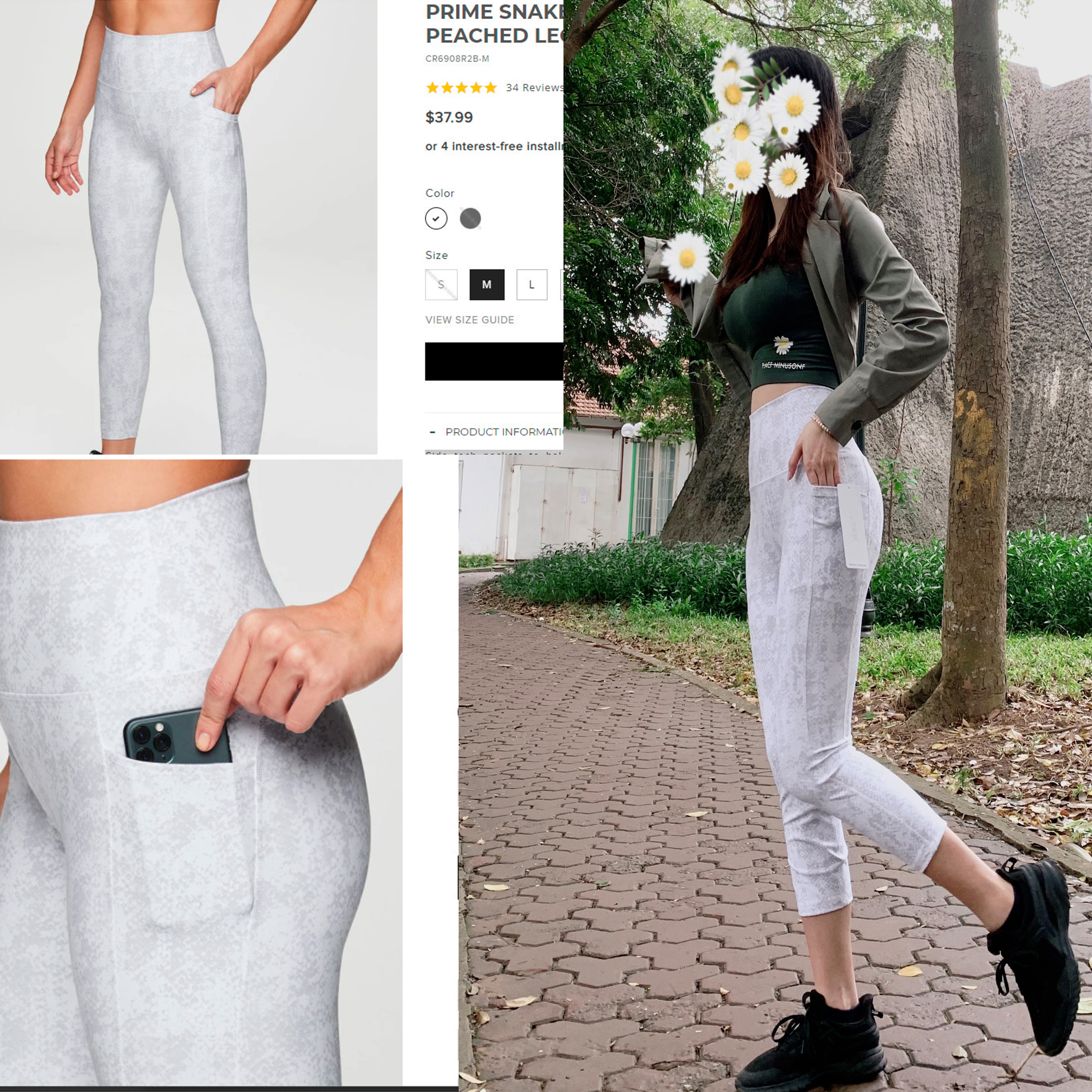 Quần tập yoga gym nữ legging cạp cao nâng mông hãng Rbx xuất dư có túi
