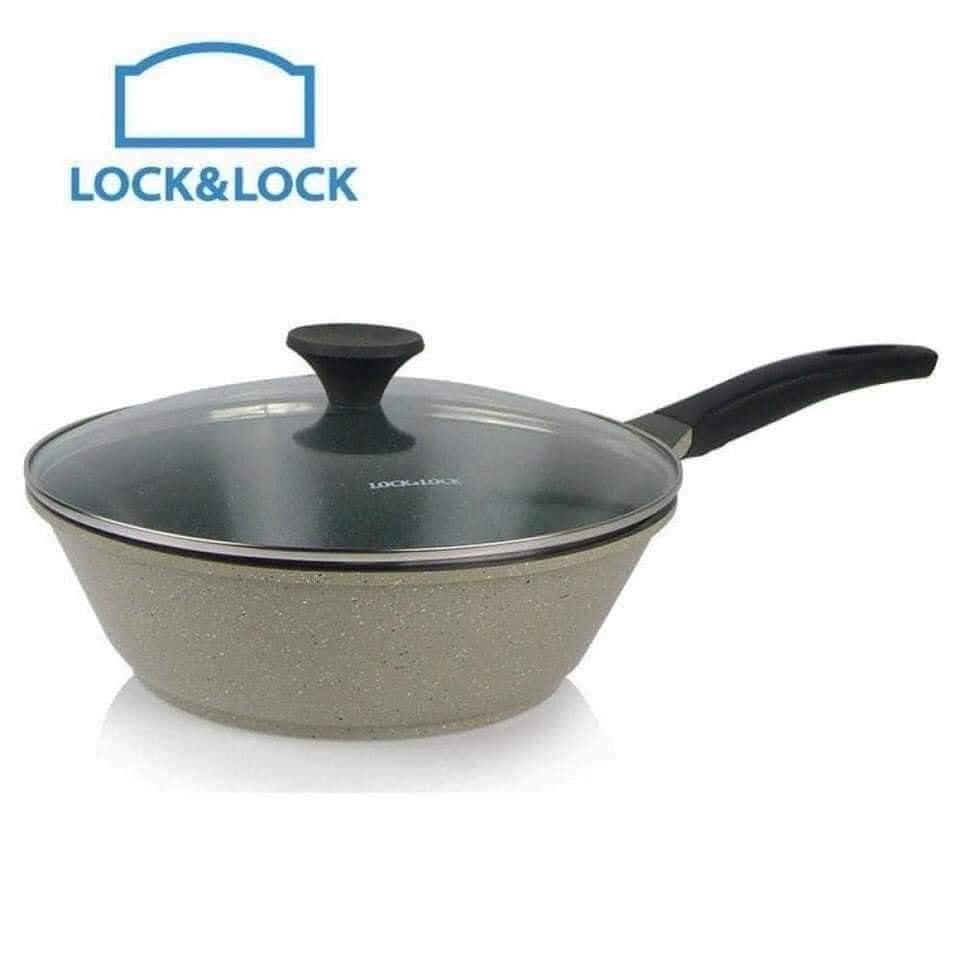 Chảo sâu lòng đáy phẳng lock&lock stone lca6285 28cm